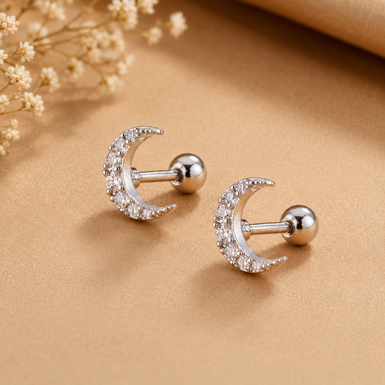Mama Moon™ Moonbeam Crystal Studs ⭐