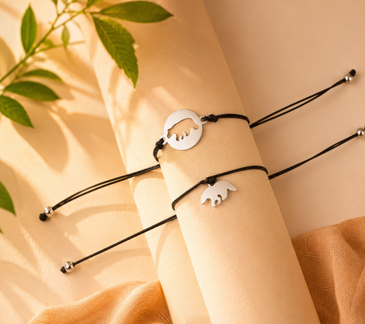 Mama Moon™ Mama Bear & Cub Bracelet Set