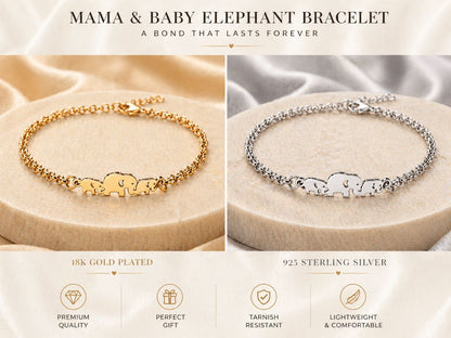 Mama Moon™ Elephant Herd Pendant Bracelet