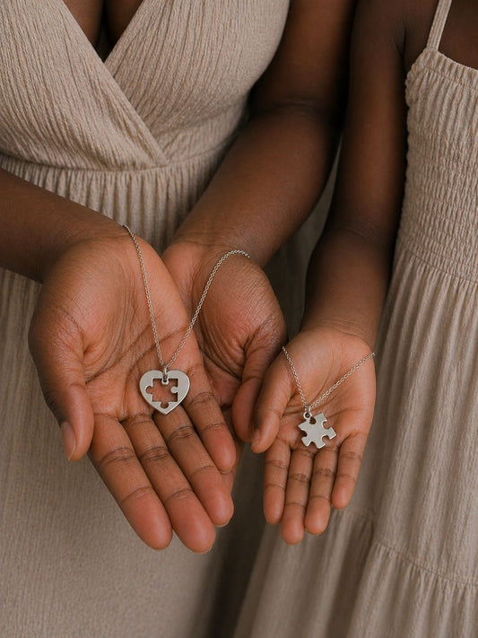 Mama Moon™ Two Pieces, One Heart – Mother & Daughter Necklace