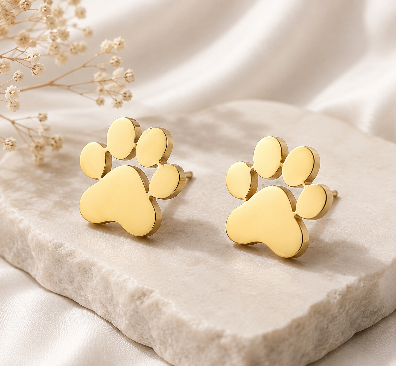 Mama Moon™ Paw Prints of Love Stud Earrings