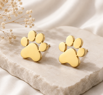 Mama Moon™ Paw Prints of Love Stud Earrings